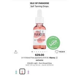Isle of Paradise- LIGHT Self Tanning Drops